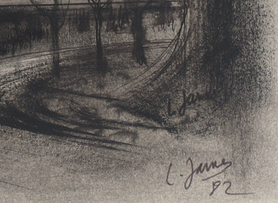Louis JAMES : Bas du Château, 1982 - Dessin (détail)