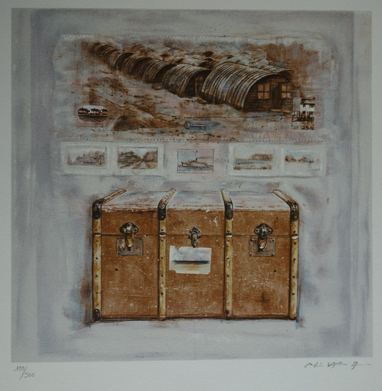 Martin VAUGHN JAMES : Souvenir de voyage - Lithographie (détail)