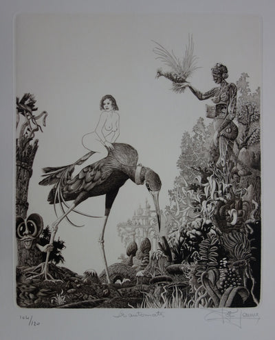 Alain JEANNE : Les Automates - Gravure (détail)