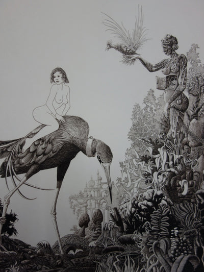 Alain JEANNE : Les Automates - Gravure (détail)