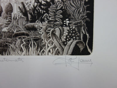 Alain JEANNE : Les Automates - Gravure (détail)