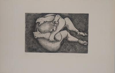 Yves JOBERT : Cosmonaute de passage - Gravure (détail)
