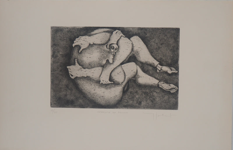 Yves JOBERT : Cosmonaute de passage - Gravure (détail)