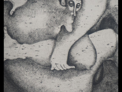 Yves JOBERT : Cosmonaute de passage - Gravure (détail)