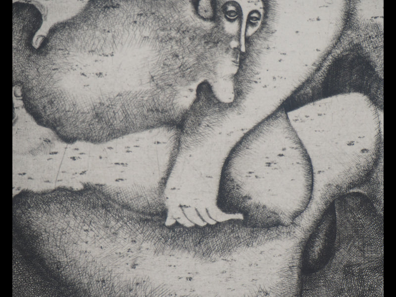 Yves JOBERT : Cosmonaute de passage - Gravure (détail)