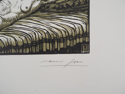 Louis JOU : Danaé, 1921 - Gravure sur bois (détail)