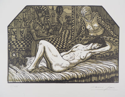 Louis JOU : Danaé, 1921 - Gravure sur bois (détail)
