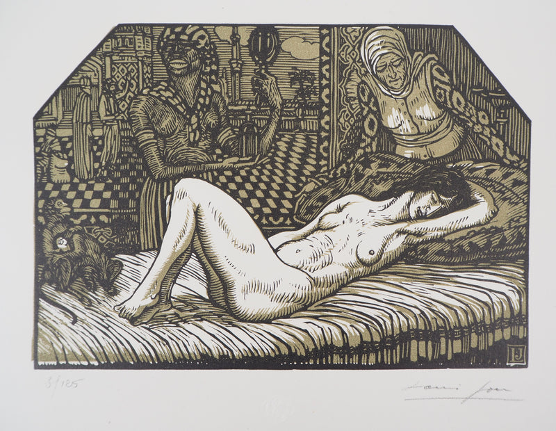 Louis JOU : Danaé, 1921 - Gravure sur bois (détail)