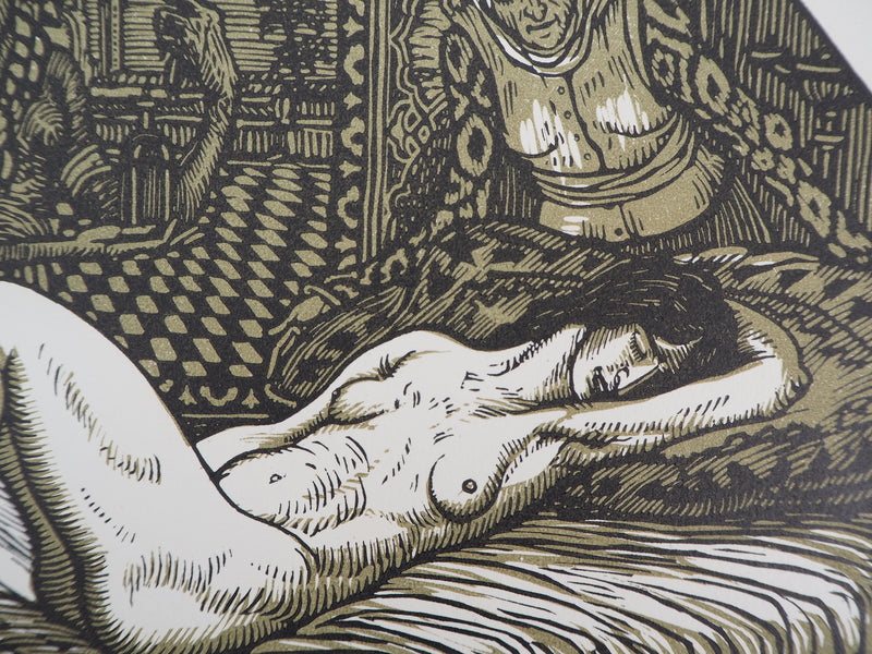 Louis JOU : Danaé, 1921 - Gravure sur bois (détail)