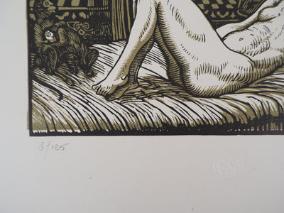 Louis JOU : Danaé, 1921 - Gravure sur bois (détail)