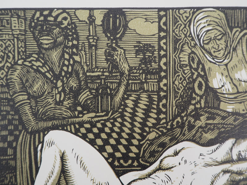 Louis JOU : Danaé, 1921 - Gravure sur bois (détail)