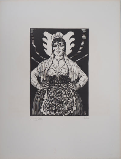 Louis JOU : L'Espagnole (Francisca), 1929 - Gravure sur bois