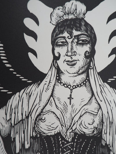 Louis JOU : L'Espagnole (Francisca), 1929 - Gravure sur bois (détail)