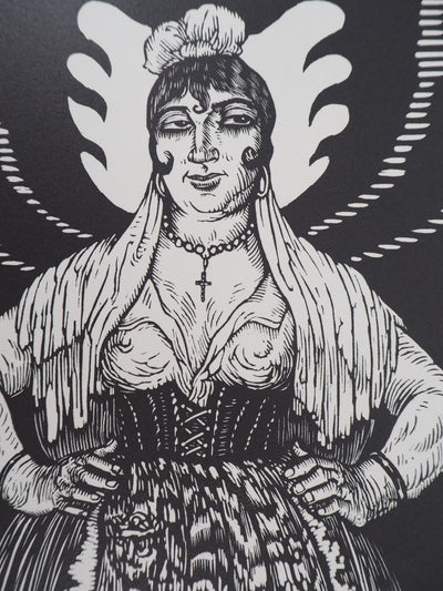 Louis JOU : L'Espagnole (Francisca), 1929 - Gravure sur bois (détail)