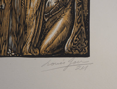 Louis JOU : Stabat Mater, 1924 - Gravure sur bois (détail)