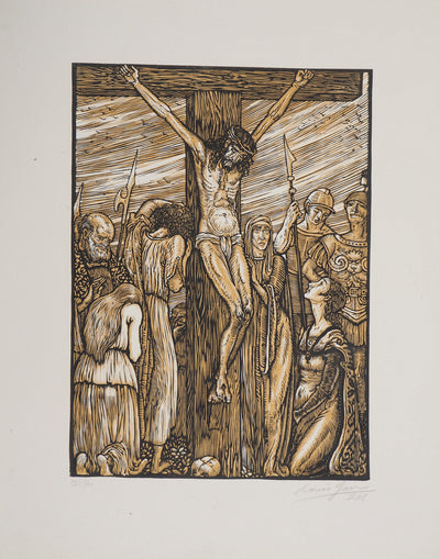 Louis JOU : Stabat Mater, 1924 - Gravure sur bois (détail)