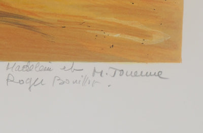 Michel JOUENNE : Champs de Provence - Lithographie (détail)