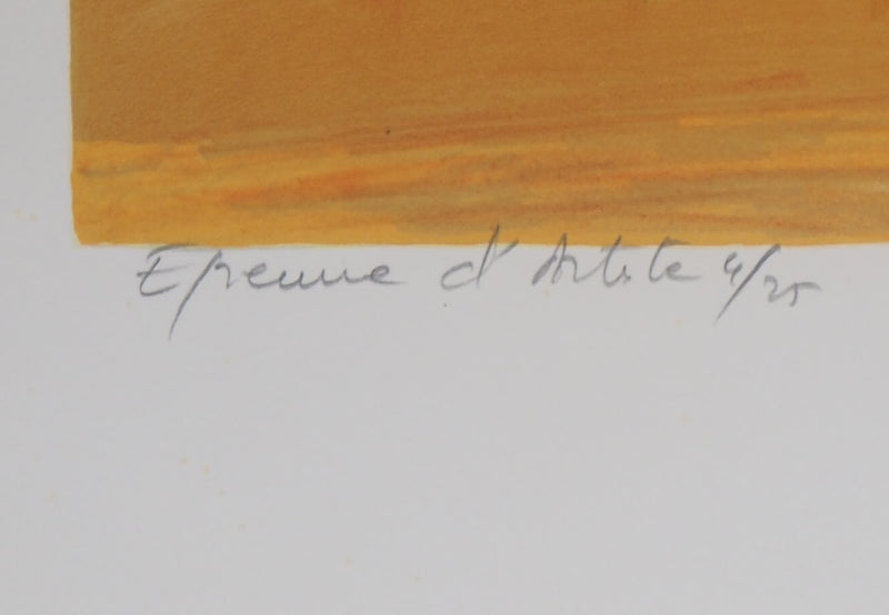 Michel JOUENNE : Champs de Provence - Lithographie (détail)
