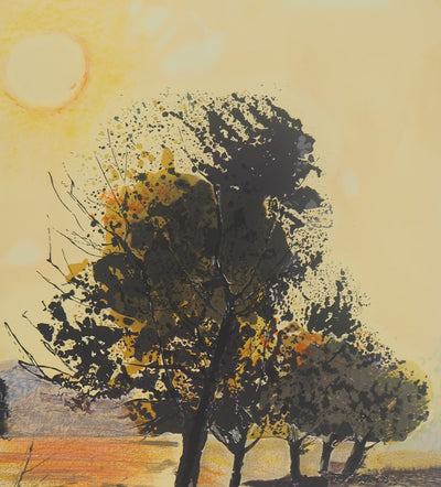 Michel JOUENNE : Champs de Provence - Lithographie (détail)