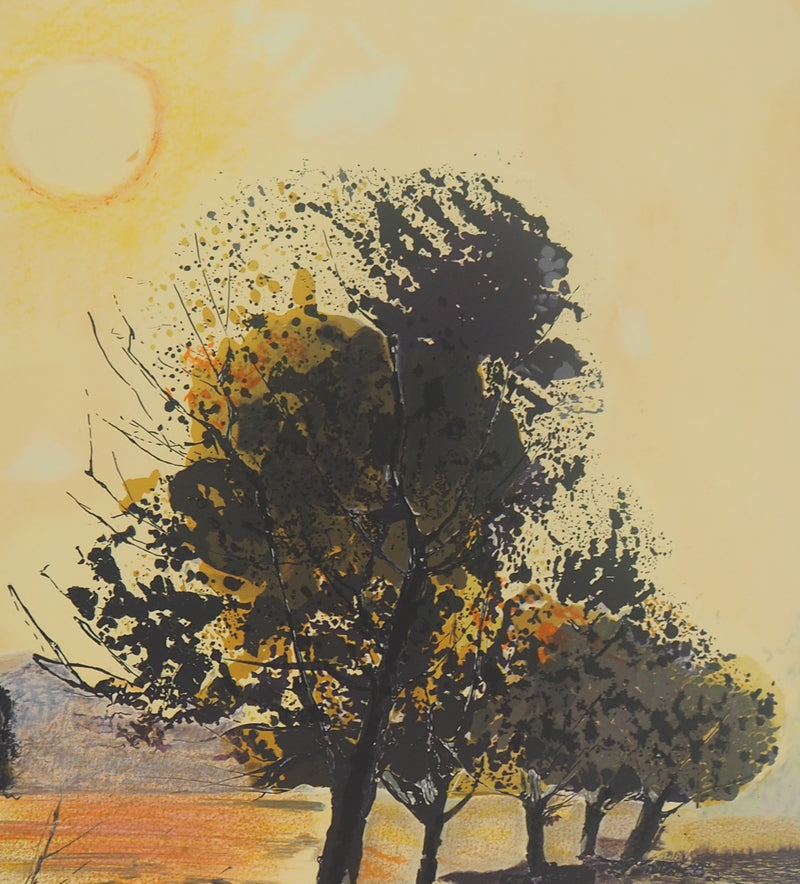 Michel JOUENNE : Champs de Provence - Lithographie (détail)