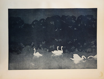 Francis JOURDAIN : Les cygnes - Lithographie