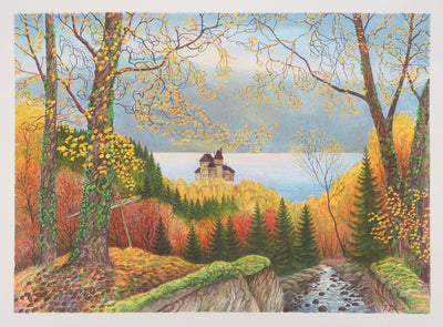 Per JULIUS : Château du Haut-Koenisbourg à l'automne - Lithographie