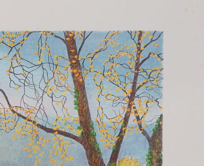 Per JULIUS : Château du Haut-Koenisbourg à l'automne - Lithographie (détail)