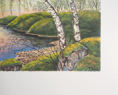 Per JULIUS : Estuaire à l'aube - Lithographie (détail)