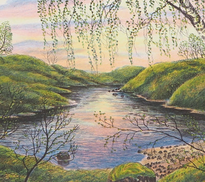 Per JULIUS : Estuaire à l'aube - Lithographie (détail)