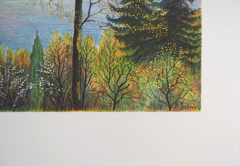 Per JULIUS : Panorama suédois - Lithographie (détail)