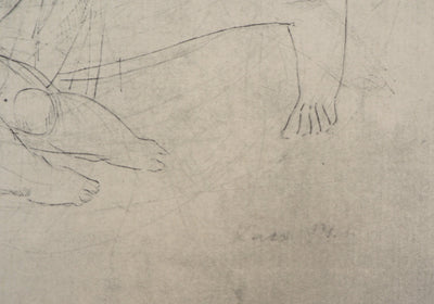 Johann KASS : En famille, 1959 - Lithographie (détail)