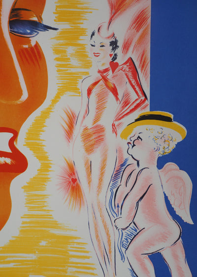 Charles KIFFER : Maurice Chevalier, Amour - Lithographie (détail)
