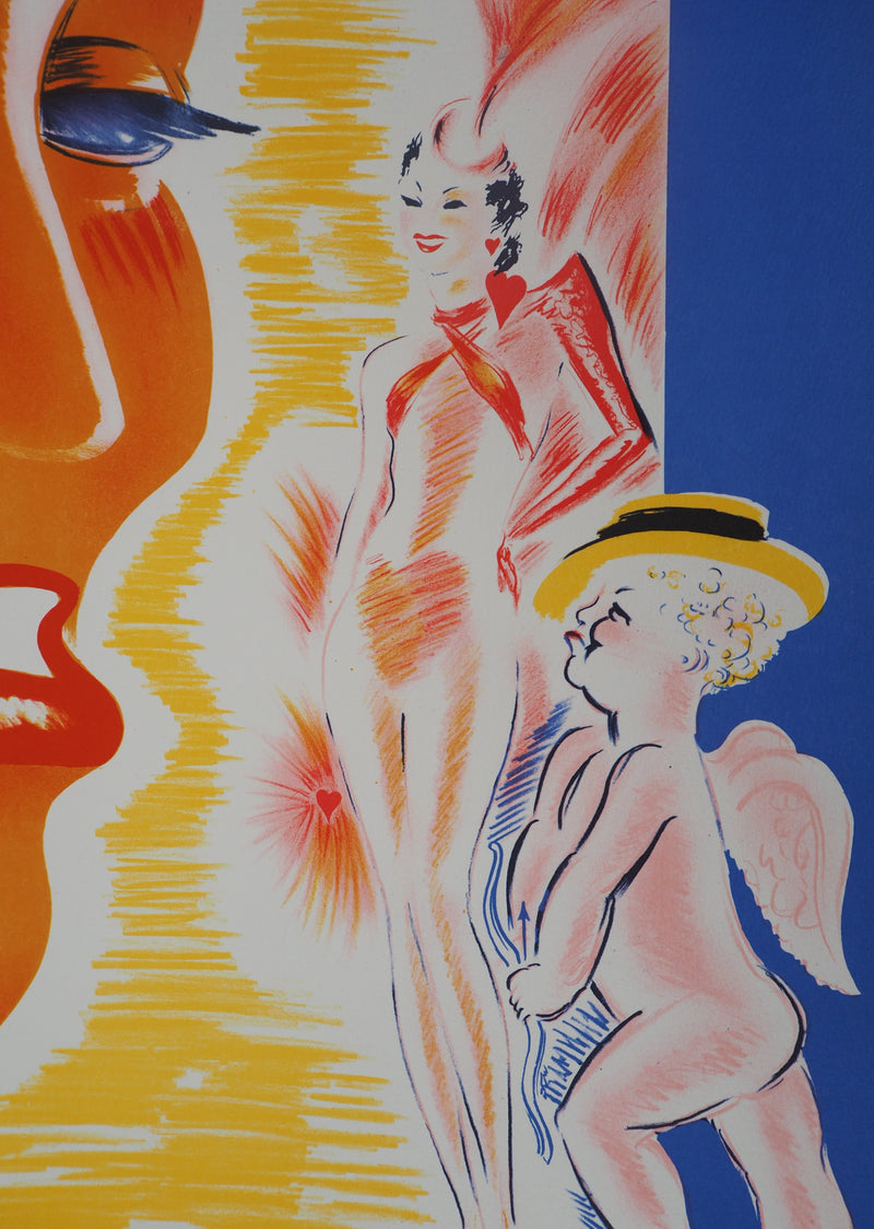 Charles KIFFER : Maurice Chevalier, Amour - Lithographie (détail)