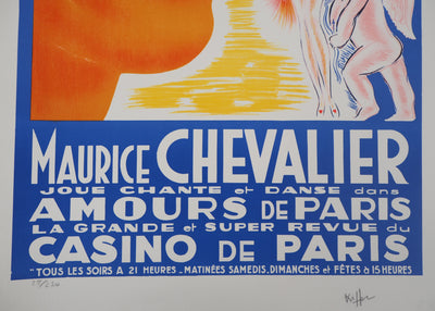 Charles KIFFER : Maurice Chevalier, Amour - Lithographie (détail)