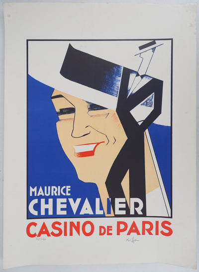 Charles KIFFER : Maurice Chevalier au Casino de Paris - Lithographie (détail)