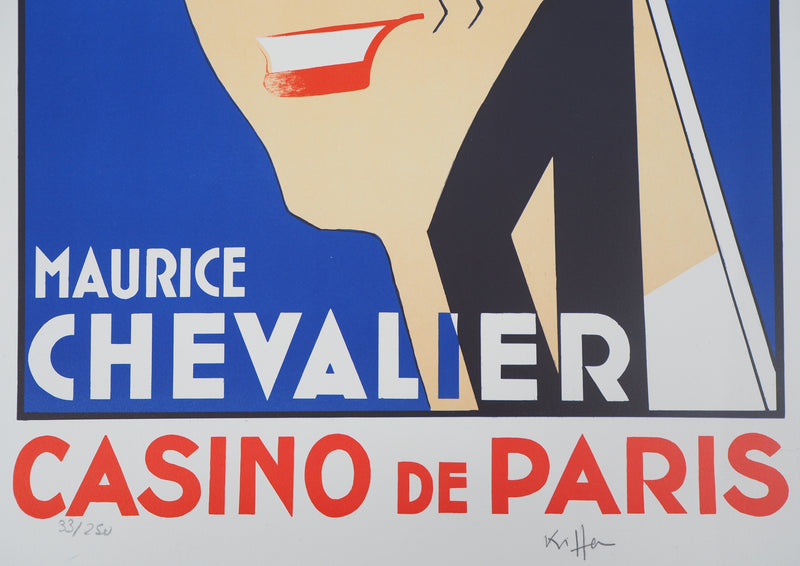 Charles KIFFER : Maurice Chevalier au Casino de Paris - Lithographie (détail)