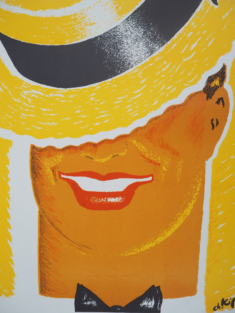 Charles KIFFER : Maurice Chevalier - Lithographie (détail)