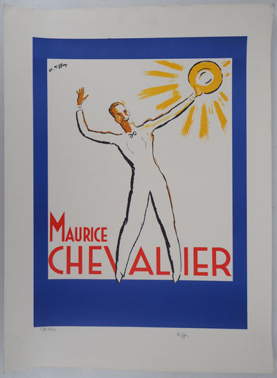 Charles KIFFER : Maurice Chevalier au Soleil - Lithographie (détail)