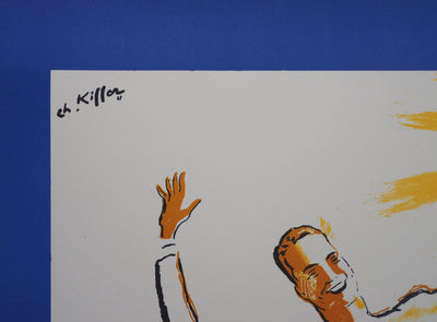 Charles KIFFER : Maurice Chevalier au Soleil - Lithographie (détail)