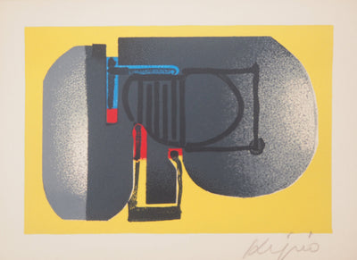 Ladislas KIJNO : Composition abstraite - Lithographie