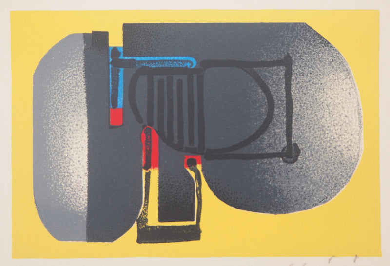 Ladislas KIJNO : Composition abstraite - Lithographie (détail)