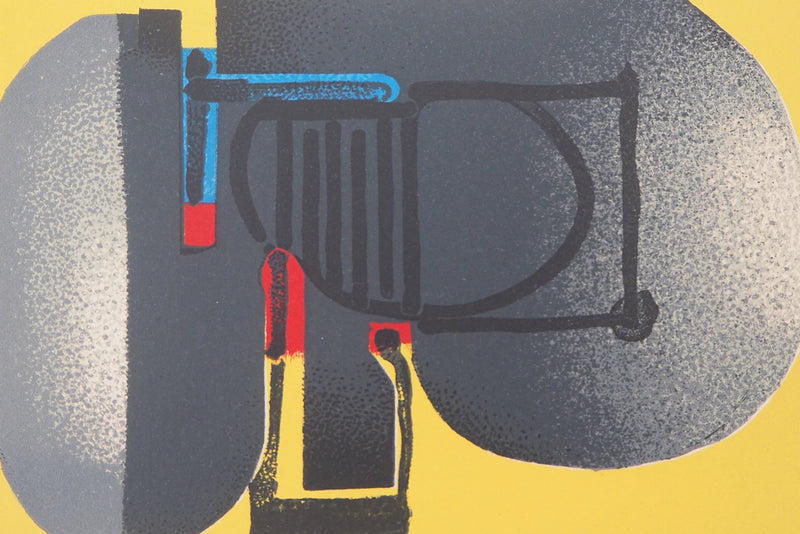 Ladislas KIJNO : Composition abstraite - Lithographie (détail)