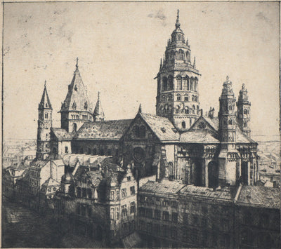 Hans KOHL : Allemagne, Cathédrale St-Martin à Mayence - Gravure
