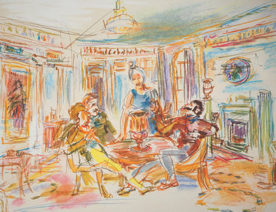 Oskar KOKOSCHKA : Chambre de la conjuration, 1962 - Lithographie (détail)