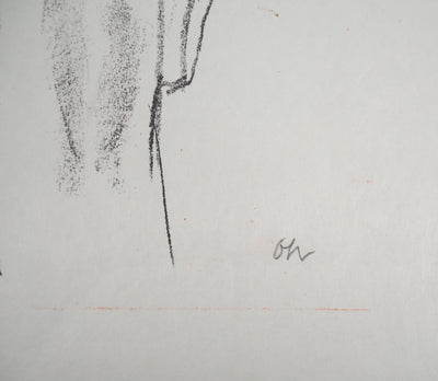Oskar KOKOSCHKA : Femme tenant un bouclier, 1962 - Lithographie (détail)