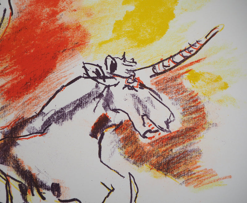 Oskar KOKOSCHKA : Le Roi, la jeune fille et la licorne, 1962 - Lithographie (détail)