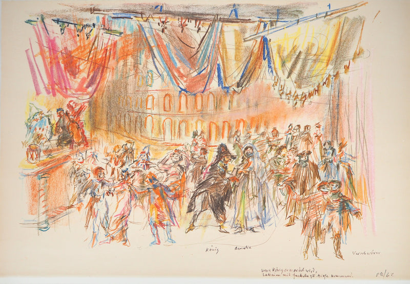 Oskar KOKOSCHKA : La Salle de bal, 1962 - Lithographie