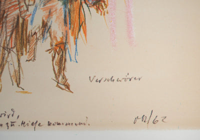 Oskar KOKOSCHKA : La Salle de bal, 1962 - Lithographie (détail)