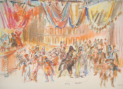 Oskar KOKOSCHKA : La Salle de bal, 1962 - Lithographie (détail)