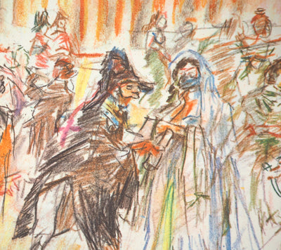 Oskar KOKOSCHKA : La Salle de bal, 1962 - Lithographie (détail)